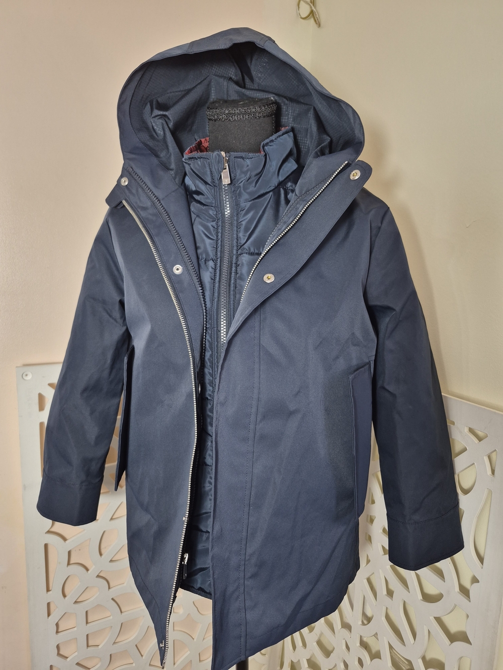 Jacadi Paris Boy 3-in-1 Parka water resistance raincoat/puffer jacket System 12A